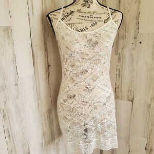 Betsey Johnson Ivory Floral Lace Slip